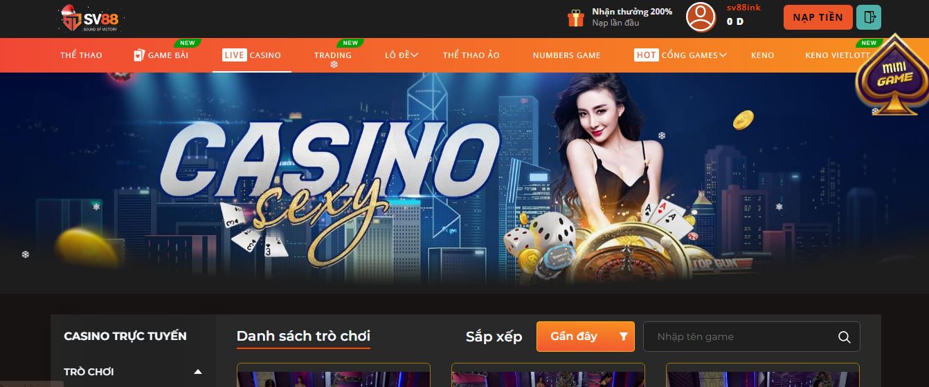 Trải nghiệm ngay những sản phẩm hot của sảnh Casino SV88bet